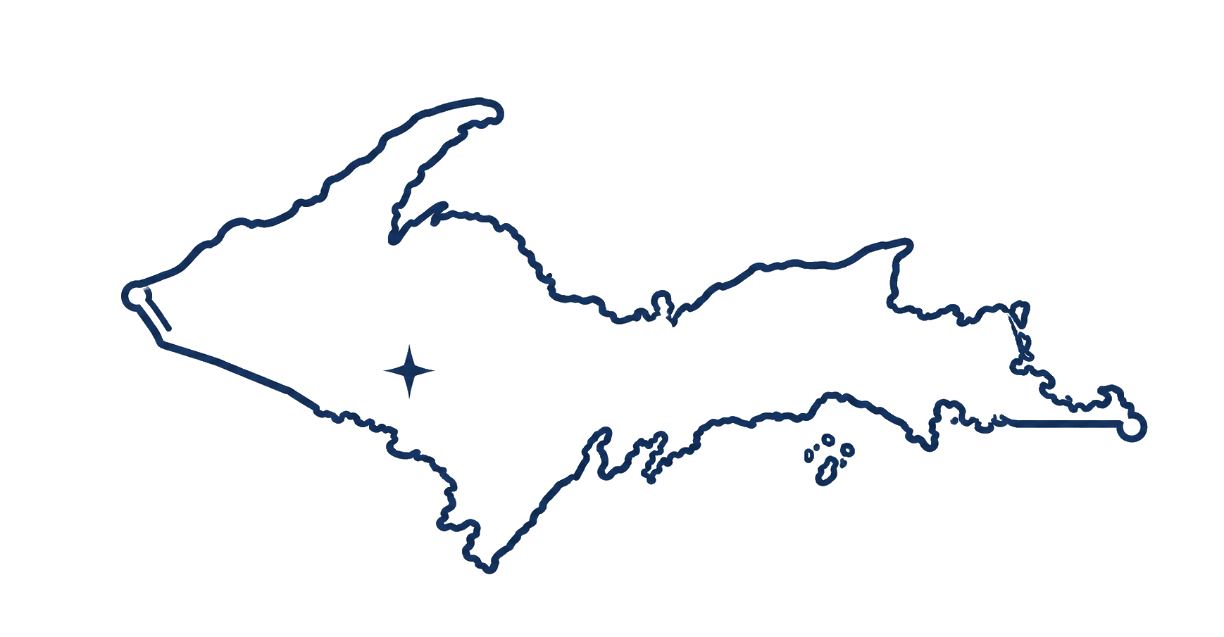 Michigan Upper Peninsula outline